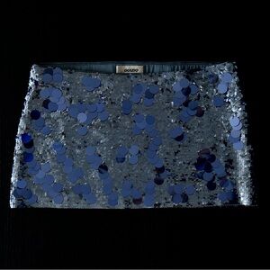 Danielle Guizio Blue Sequin Mini Skirt